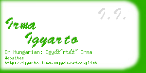 irma igyarto business card